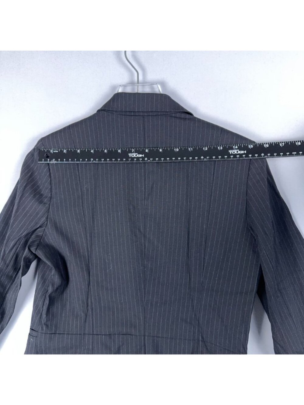 Banana Republic Single-Button Blazer Coat Womens Size 6 Pinstripe Black - Picture 9 of 10